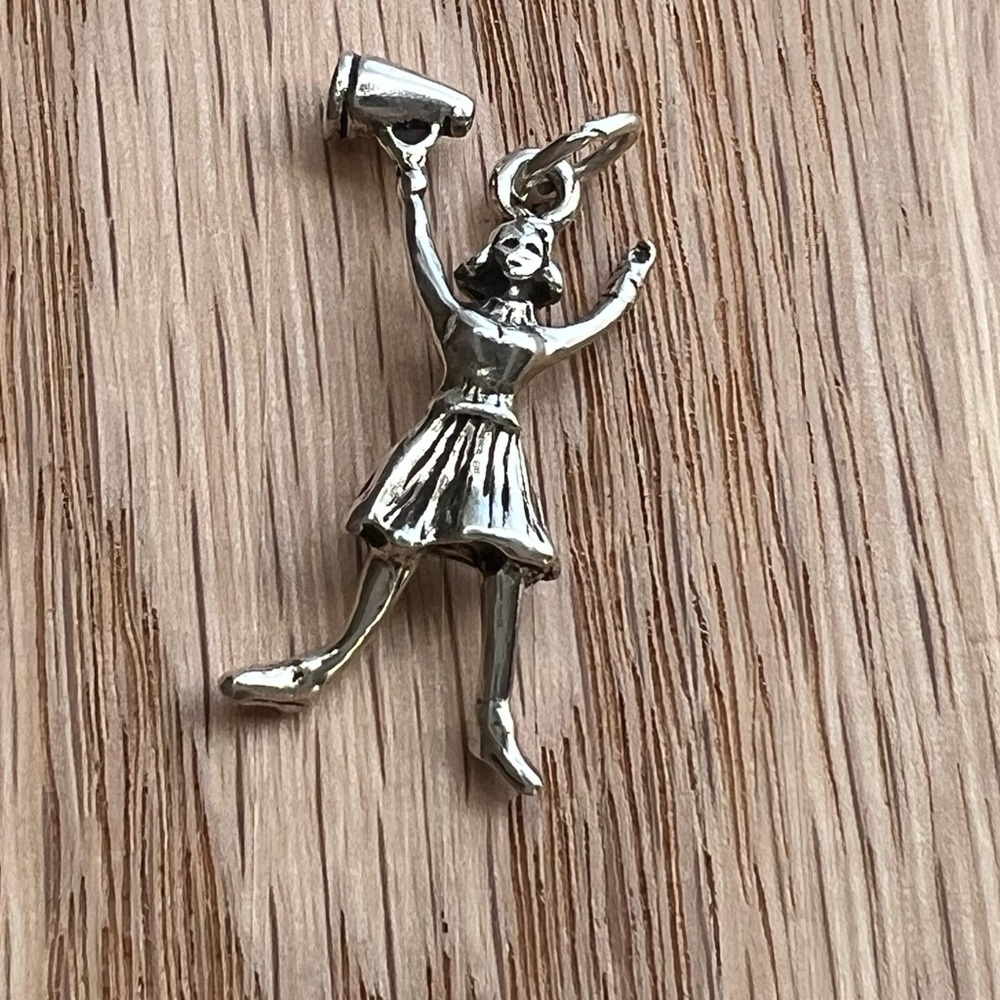 Cheerleader Charm Pendant Nos Vintage Sterling Silver 925 34$